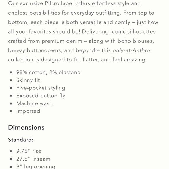 Anthropologie pilcro camo high rise skinny exposed button fly corduroy pants 31 - Picture 13 of 13